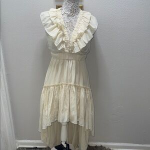 Mustard Seed Ivory Ruffle High Low Dress